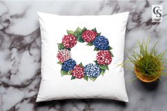 Patriotic Floral Wreath Clipart PNG Product Image 2