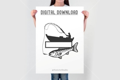 Fishing Boat Monogram SVG Fisherman Hook Custom Design Product Image 2