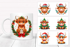 Highland Cow Mug Bundle. Cute Cow Mug Sublimation Product Image 6