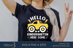 Hello Kindergarten Here Come SVG PNG |Truck SVG Product Image 2