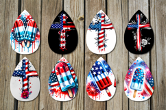 Patriotic USA flag | 8 american Teardrop earring designs Product Image 2