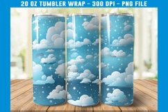 Snowy Clouds Tumbler Wrap | Winter Tumbler Wrap Product Image 2