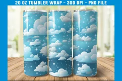 Snowy Clouds Tumbler Wrap | Winter Tumbler Wrap Product Image 2