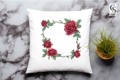Rose Floral Wreath Frame Clipart Sublimation PNG Product Image 2