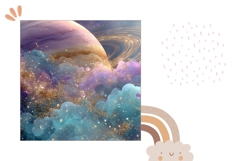 Cosmic Pillow Case, Glitter Pillow Sublimation Product Image 2