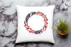 Patriotic Floral Wreath Clipart PNG Product Image 2