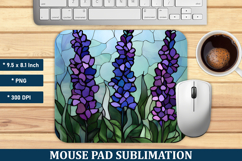 Stained Glass Lavender Flower Mouse Pad | Mouse Pad Png Product Image 1