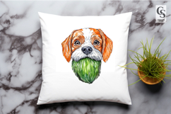 Cute Green Beard Dog Clipart Sublimation PNG Product Image 3