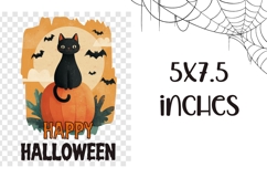Cute Halloween Black Cat Towel, Cartoon Halloween Bats PNG Product Image 2