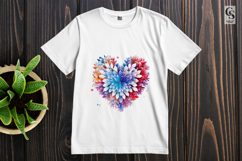 Colorful Floral Heart Clipart Sublimation PNG Product Image 2