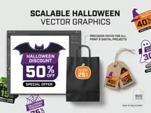 Halloween Discount Sale Badge Labels 8 Spooky Vector svg Product Image 2