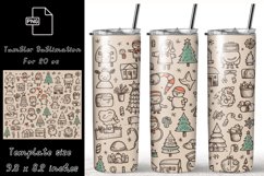 Christmas x20 oz Tumbler Wrap Sublimation Product Image 1