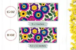 Floral Mug Wrap Design, Art Flowers Mug PNG, Floral Print Product Image 2
