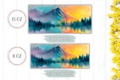 Sunset Mug Wrap Design, Mountain Mug Template Product Image 2