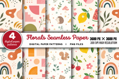 Checkered Florals Seamless Pattern PNG Product Image 1