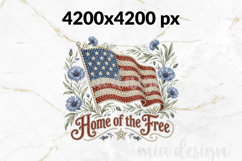 Home of the Free PNG, Rhinestone USA Flag Sublimation Product Image 2