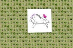 Green wallpaper with plant ornaments for dollhouse succulent Product Image 3