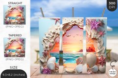 3D Tropical Breach Tumbler Wrap | 3D Sublimation Wrap Design Product Image 1