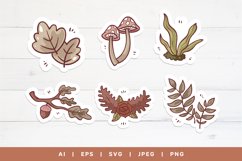 Cute Woodland Elements in Vintage Style Sticker Pack Product Image 2