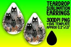 Watercolor Halloween Teardrop Earring Design Sublimation Product Image 1