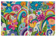 Mixed Media, Drawn Flowers, Colorful, Papers, Junk Journal Product Image 2