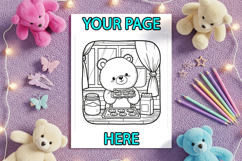 Cute girly coloring book page mockup Product Image 3