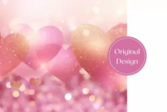 Pink Glitter Hearts Tumbler Design, Valentine's Day Tumbler Product Image 2