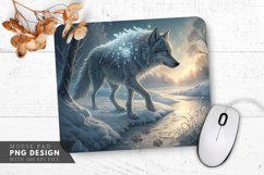 Frosty Wolf in an Icy Wonderland Mouse Pad PNG Design Product Image 1