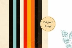 Retro Pillow Case Design, Colorful Stripes Pillow Template Product Image 2