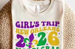 2026 Retro Mardi Gras SVG PNG | Girl's Trip New Orleans PNG Product Image 2
