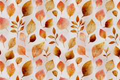 Watercolor Fall Leaves Seamless Patterns Product Image 2