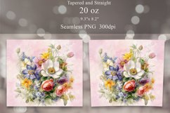 Watercolor Flowers Tumbler Sublimation Wrap Product Image 2