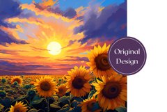 Sunflowers Field Sublimation Design, Sunflowers Tumbler Wrap Product Image 2