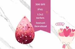 Love Teardrop Earrings, Pink Glitter Love Heart Earring Product Image 2