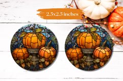 Stained Glass Car Coaster Sublimation, Fall Pumpkins Coaster Product Image 2