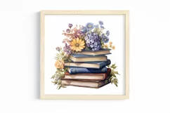 Watercolor Vintage Old Books clipart, Watercolor Clipart Product Image 2