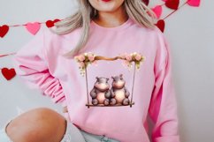 Valentine Animal On Swings Clipart, Valentine Animal Clipart Product Image 2