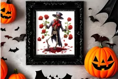 Gothic Halloween Watercolor Clipart PNG, Halloween PNG Product Image 2