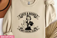 CATS & BOOKS ANTI-SOCIAL CLUB PNG Product Image 3
