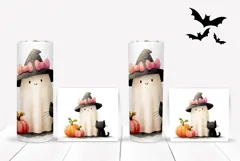 Cartoon Ghost Tumbler Wrap, Halloween Pumpkin Tumbler Product Image 2
