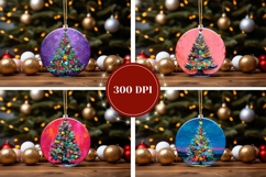 Art Christmas Tree Round Ornaments, Christmas Tree Ornaments Product Image 2