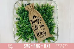 Jingle All The Way SVG, Christmas Wine Bag SVG Product Image 2