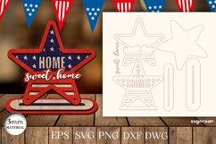 Home Sweet Home Star Laser Cut | 4th of July | Glowrforge Product Image 1