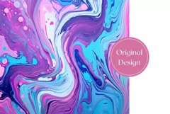 Liquid Paint Tumbler Wrap, Fluid Art Tumbler Sublimation PNG Product Image 2