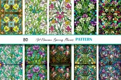 Spring Flowers Stained Glass Seamless Art Nouveau Paper Vol2 Product Image 2