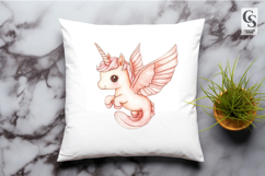 Cute Pink Mermaid Unicorn Clipart Sublimation PNG Product Image 2
