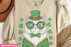 Luck PNG, St-Patricks-Day-Cat-Sublimation Product Image 2