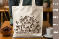 Baby Cow Design, Cutting board SVG, Laser cut SVG Product Image 2