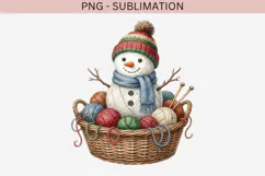 Yarn snowman png design for T-shirts Product Image 2