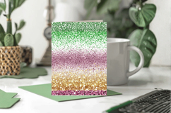 Green Gold and Pink Glitter Greeting Card PNG Sublimation De Product Image 1